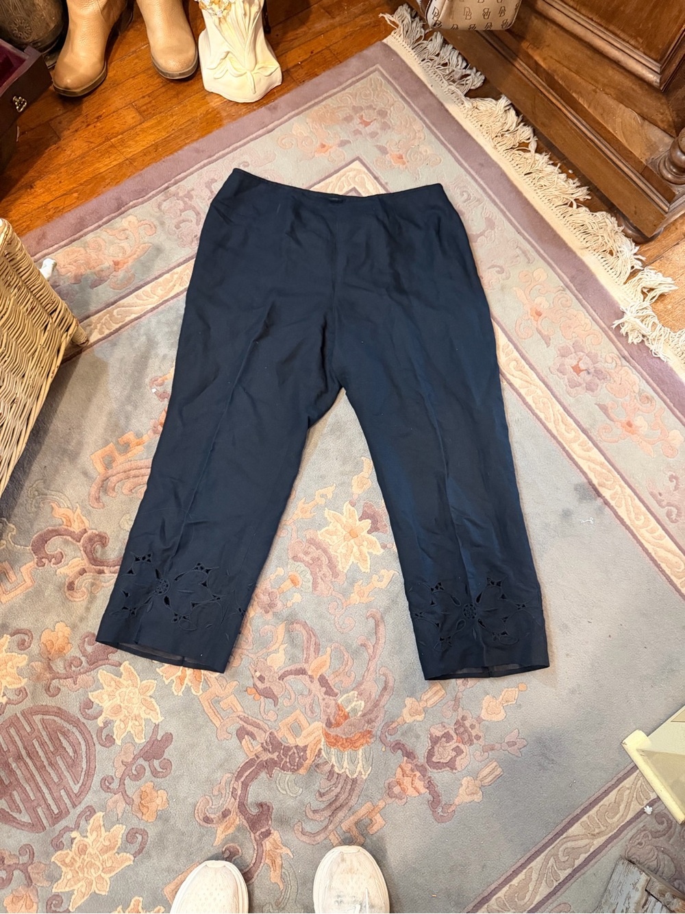 Harold's Black Lined Skirt or Pants Waistband Detail